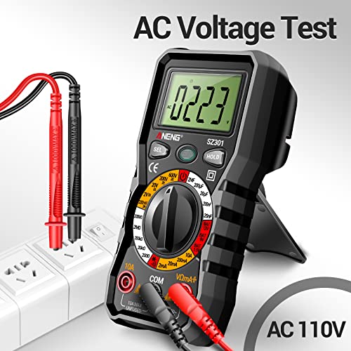 Digital Multimeter with Case, DC AC Voltmeter, Ohm Volt Amp Meter L3665