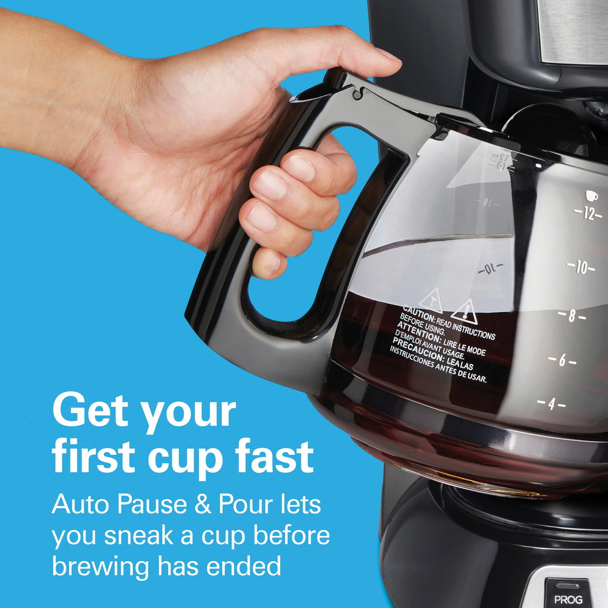 Programmable Coffee Maker, 12 Cups, Stainless Steel H2816
