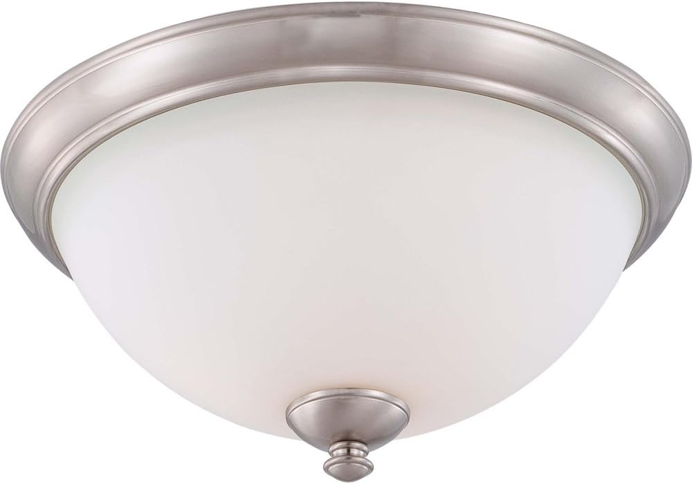 Three Light Vanity Frosted Glass Brushed Nickel Fixture R304