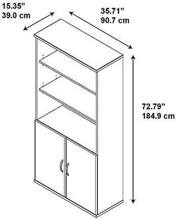 36W Bookcase with Doors in Hansen Cherry M757609