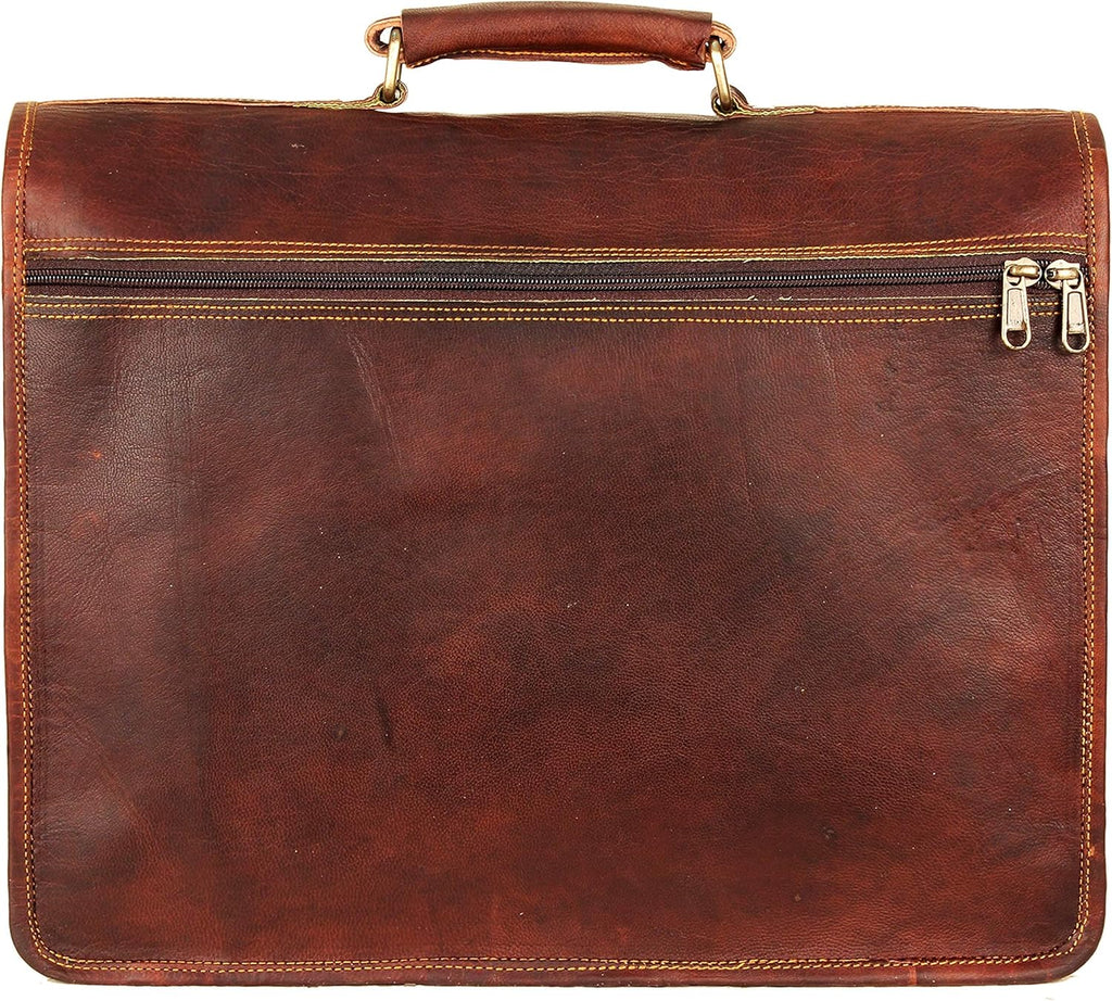 Vintage Full Grain Leather Laptop Messenger Bag 18 inches M986