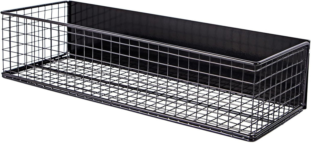Black Magnetic Wire Mesh Shelf, 13.77" x 5.11" x 3.26" X691934