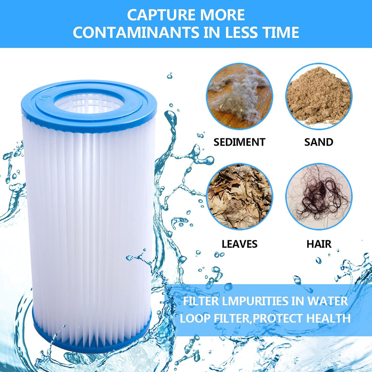 1000 GPH Above Ground Pool Filter Pump with 1 Filter Cartridge, 110-120V with GFCI, Pack of 2 E8057