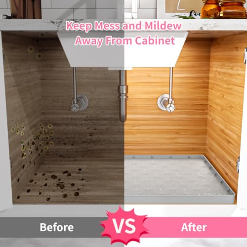 Grey Waterproof Under Sink Mat 25 x 19 inches M268198
