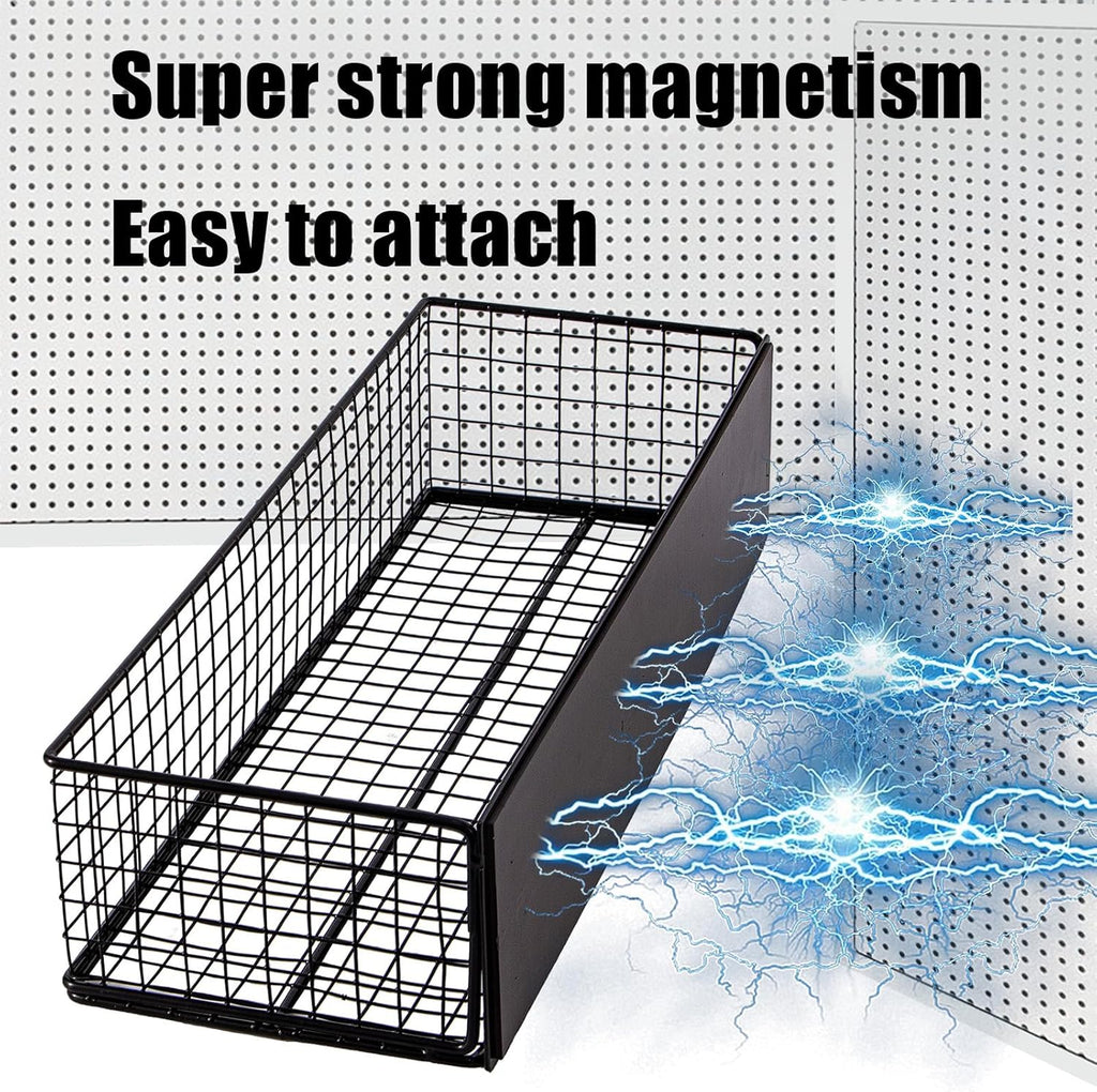 Black Magnetic Wire Mesh Shelf, 13.77" x 5.11" x 3.26" X691934