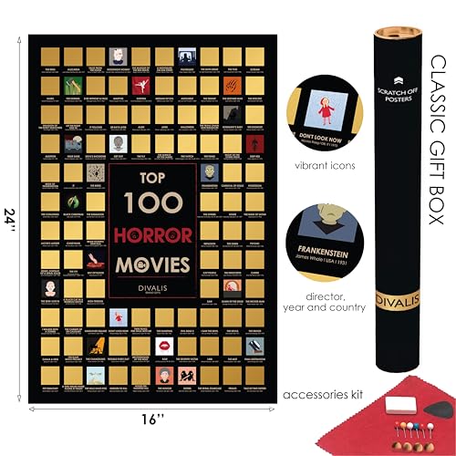 Horror Movies Scratch off Poster U170