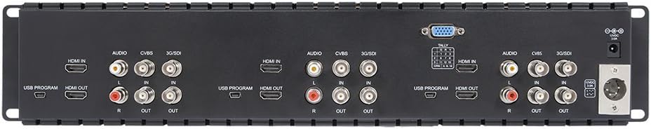 Triple 5 Inch 2RU Rack Mount Monitor LCD 800x400 3G SDI HDMI AV Input and Output K717
