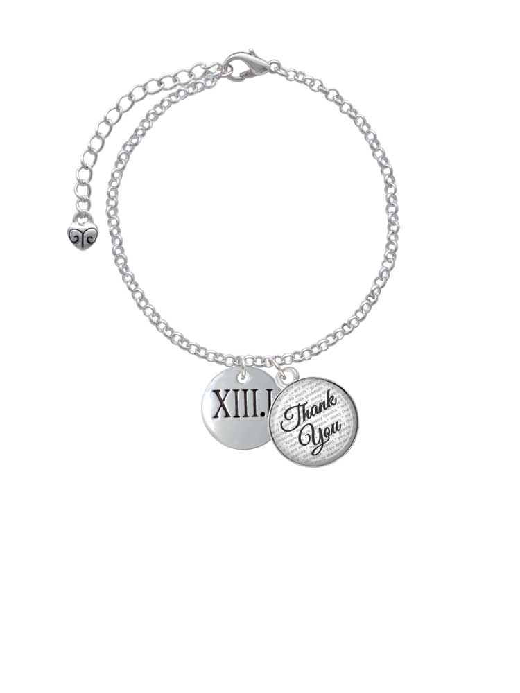 Silvertone Half Marathon Roman Numeral Charm Bracelet, 6"+2" L250880