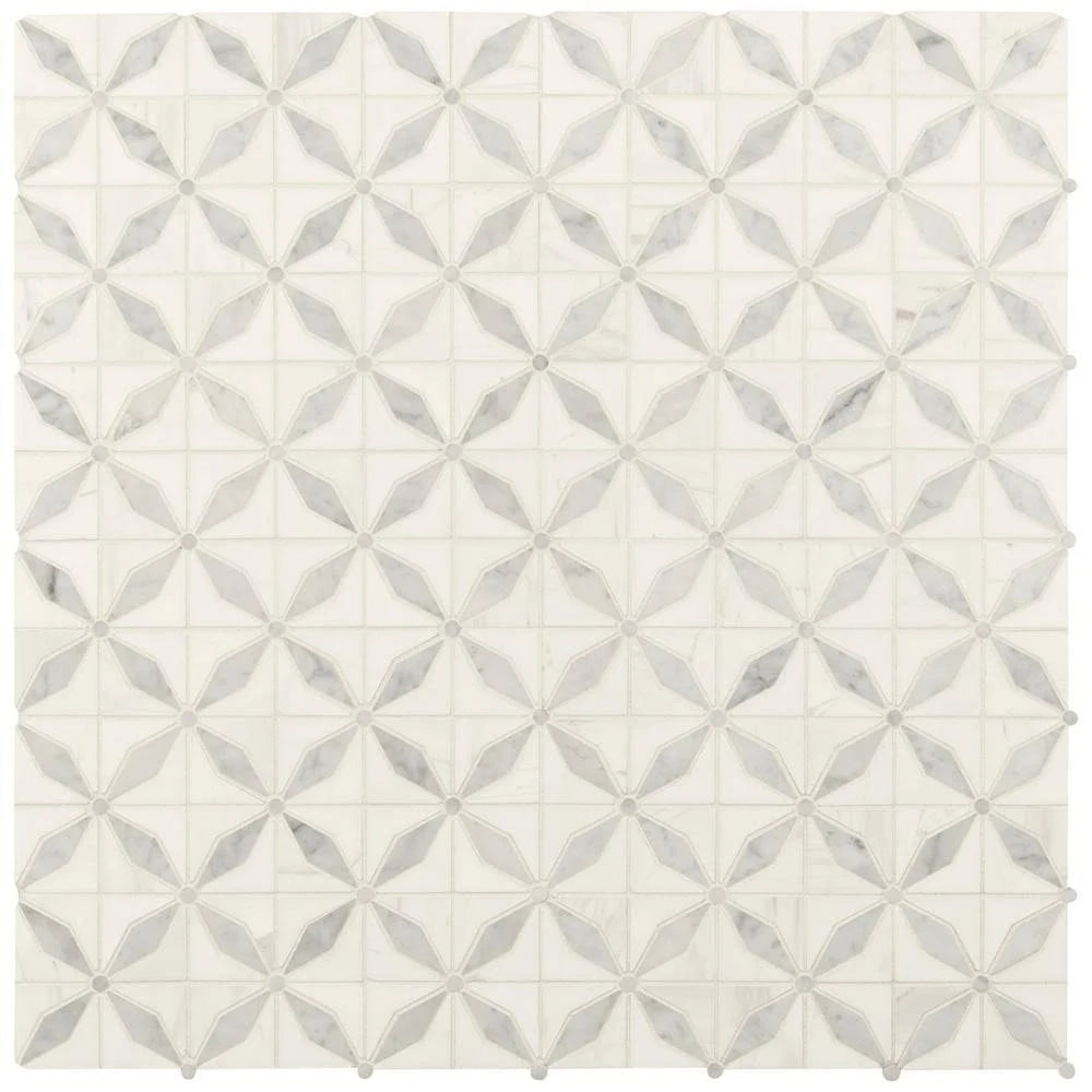 Polished Marble Mesh-Mounted Mosaic Tile G4725