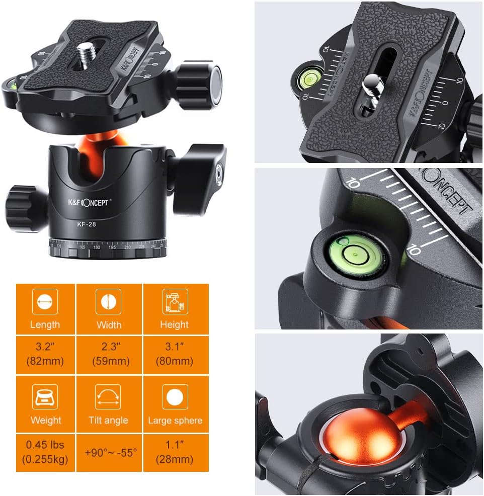 62 inch DSLR Camera Tripod with Monopod and Aluminum Alloy Quick Release Plate A90513