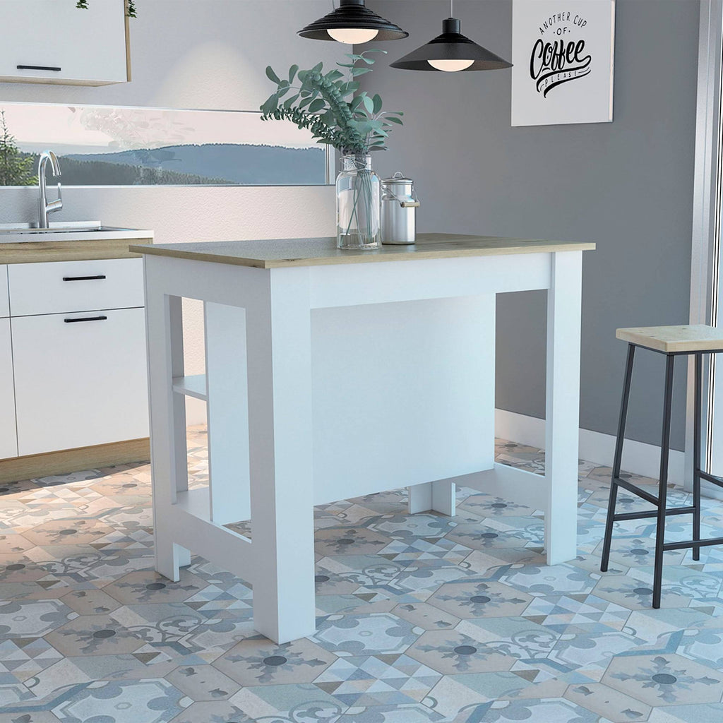 White Light-Oak Kitchen Island Q199163