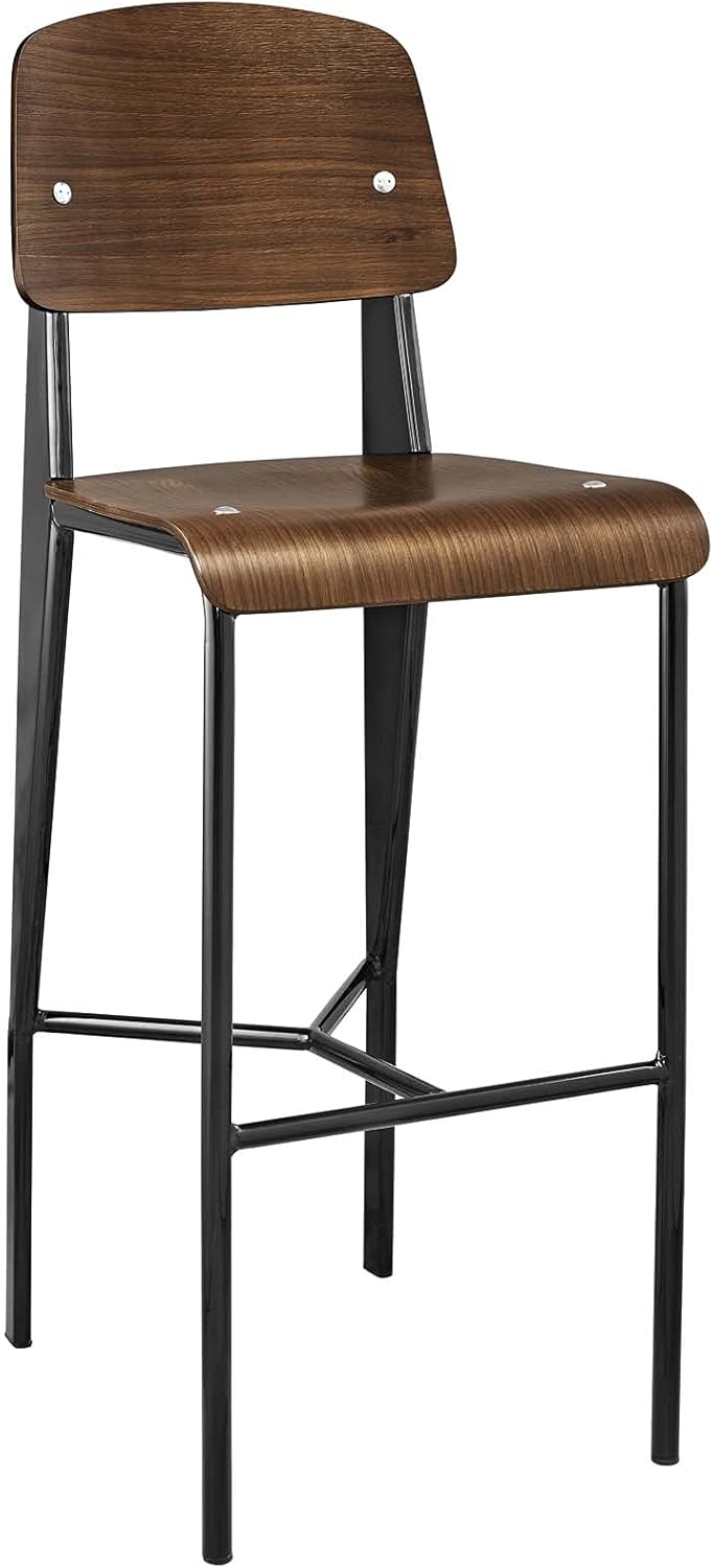 Black Wood and Metal Counter Bar Stool N360451