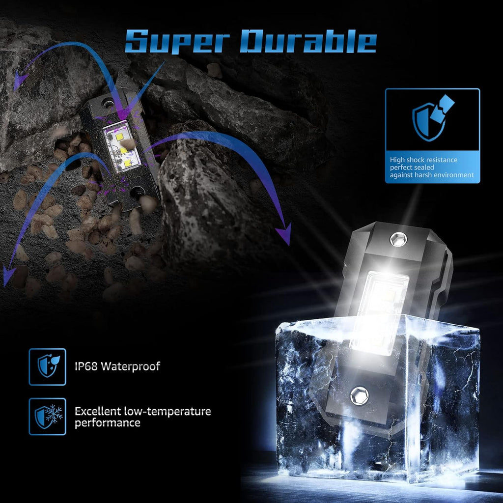 White 8 Pod Waterproof LED Rock Lights H79287