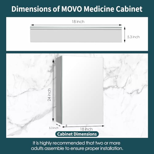18 inch x 24 inch Frameless Mirror Medicine Cabinet E90630