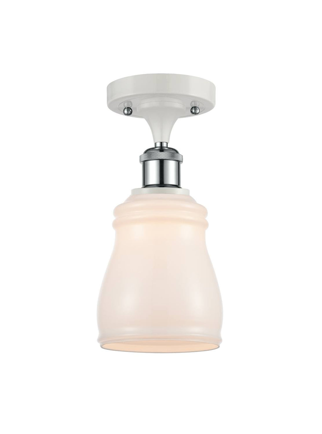 White and Polished Chrome Semi-Flush Mount G1242