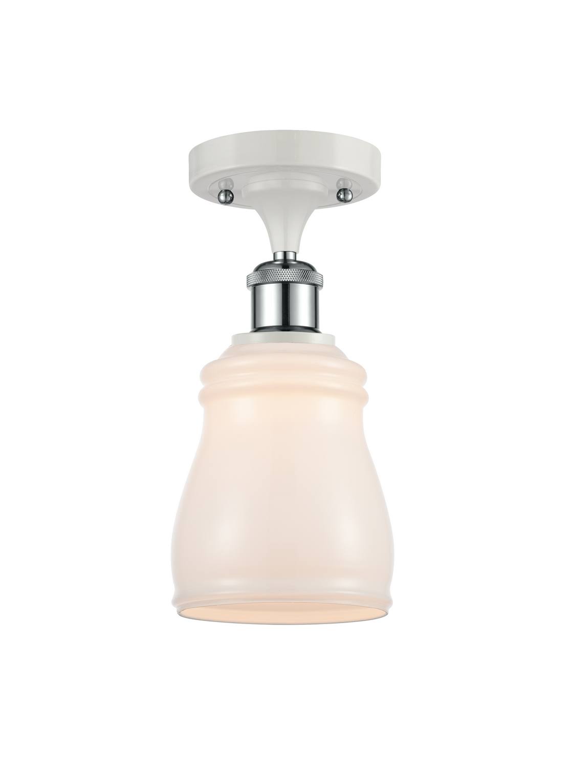 White and Polished Chrome Semi-Flush Mount G1242