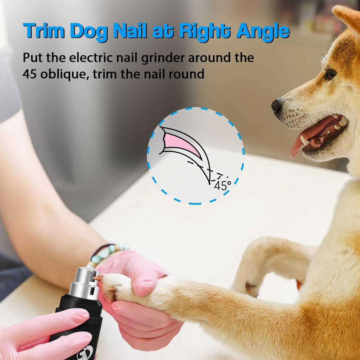 2-Speed Electric Rechargeable Pet Nail Grinder F311