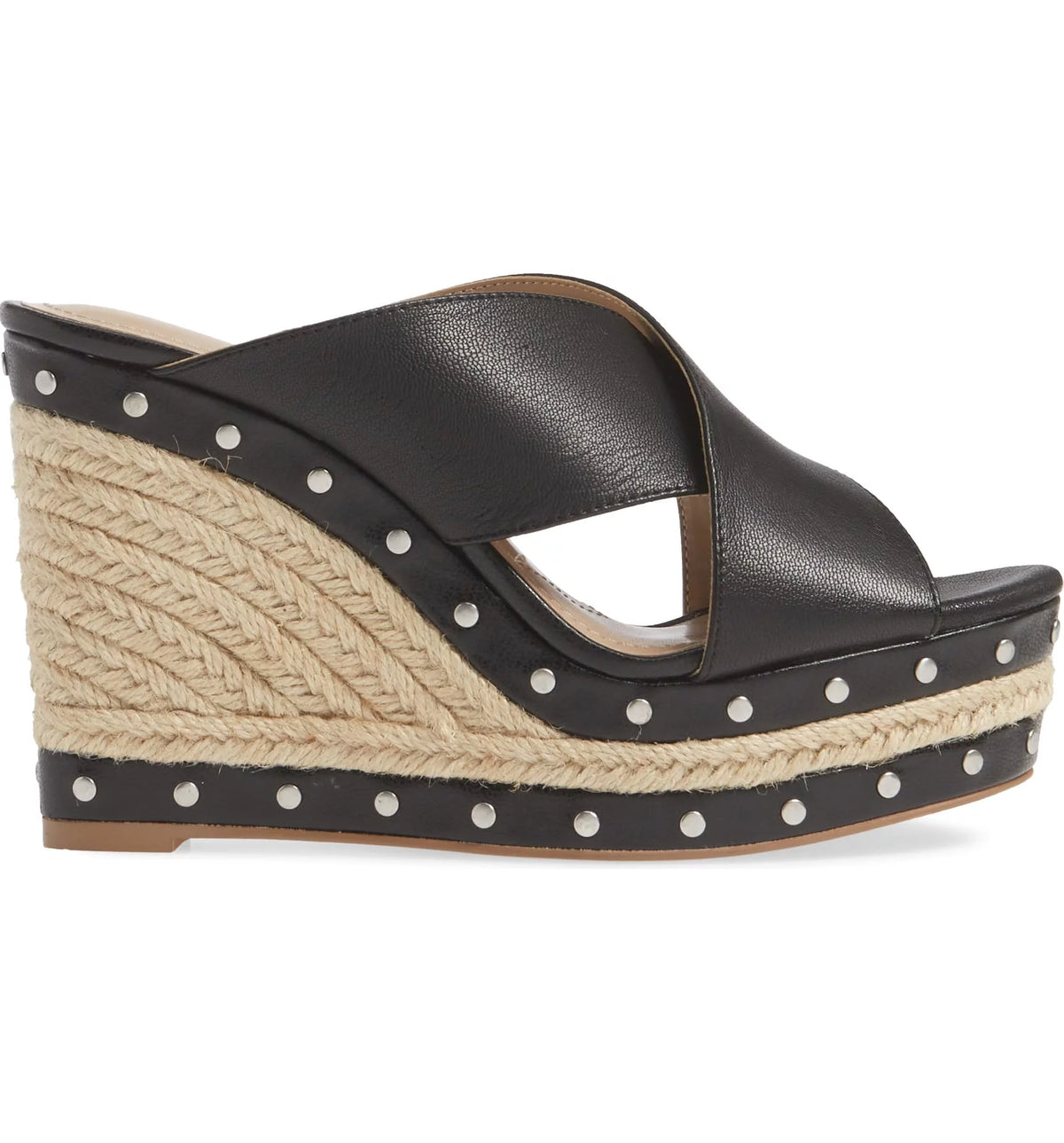 Black Espadrille Platform Wedge Heel Sandals Q10188