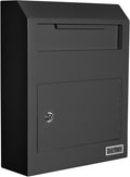 Gray Steel Wall Mount Locking Drop Box Mailbox U12054