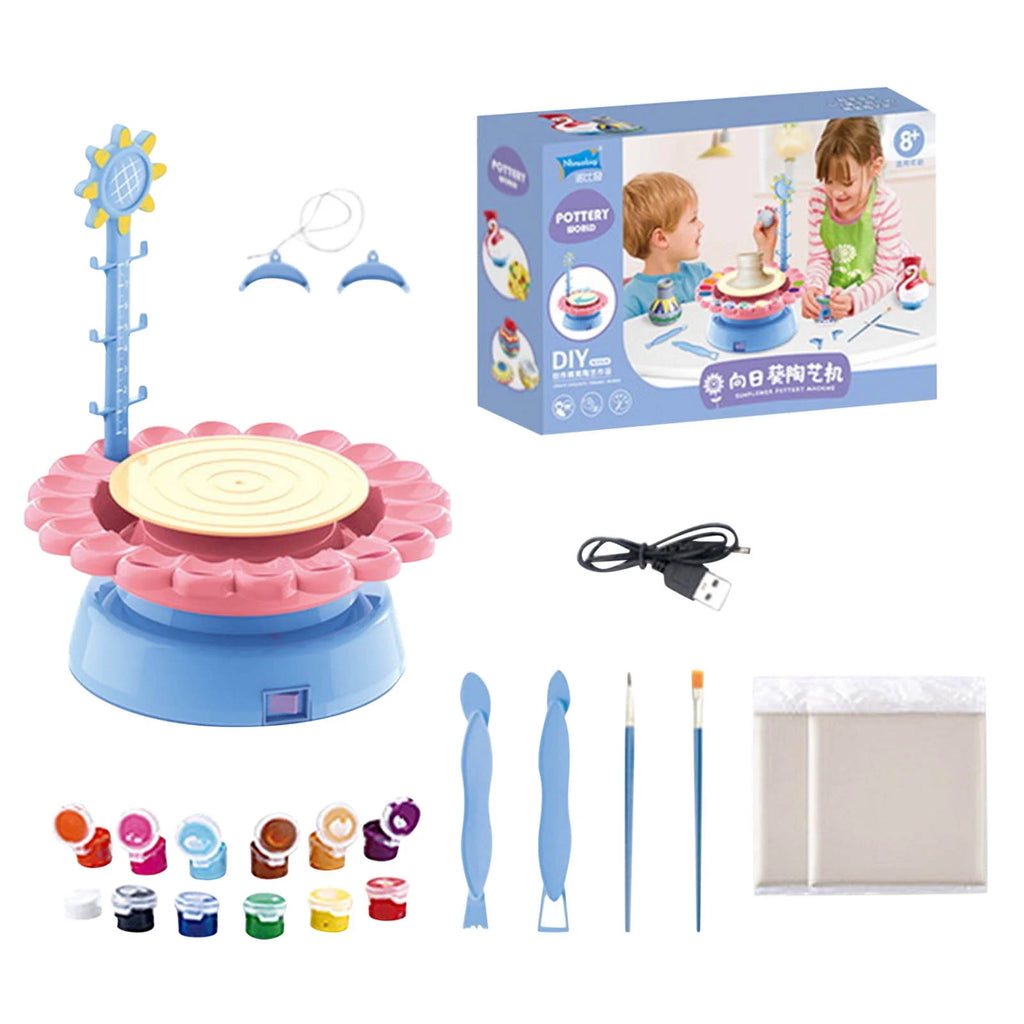 DIY Handmade Creative Soft Slime Electric Pottery Wheel Art Craft Kit Machine K2336