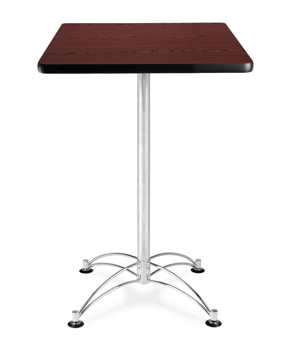 Chrome Base Cafe Table Mahogany G940229