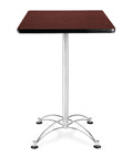 Chrome Base Cafe Table Mahogany G940229