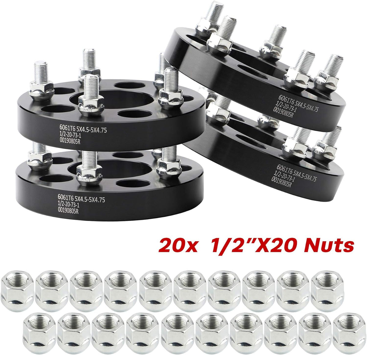 5x4.5 to 5x4.75 Wheel Adapters, 1 inch, 73mm Hub Bore K2327