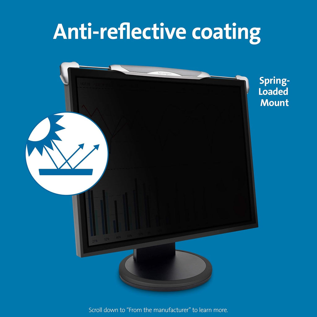 Black Privacy Screen for 20-Inch to 22-Inch Widescreen 16:10 Monitors J212065