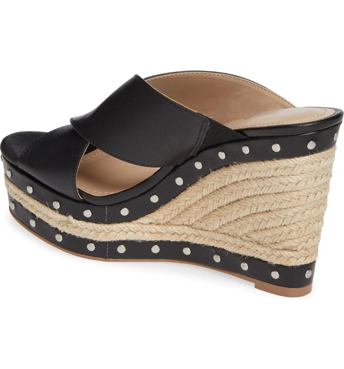 Black Espadrille Platform Wedge Heel Sandals Q10188