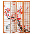 5.8 ft Tall 4 Panel Wood Room Divider D303