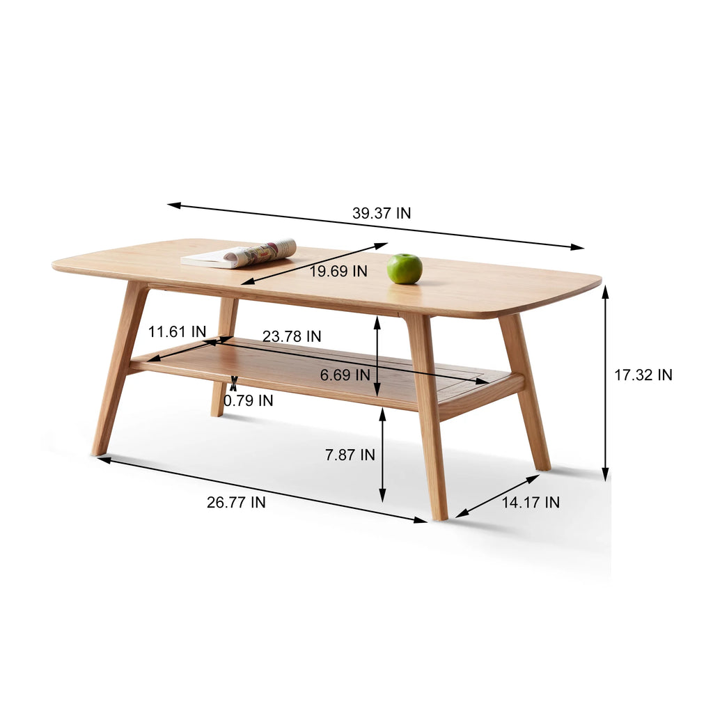 Wood Coffee Table with Storage Shelf X26236