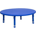 45'' Round Height Adjustable Blue Plastic Activity Table Y758
