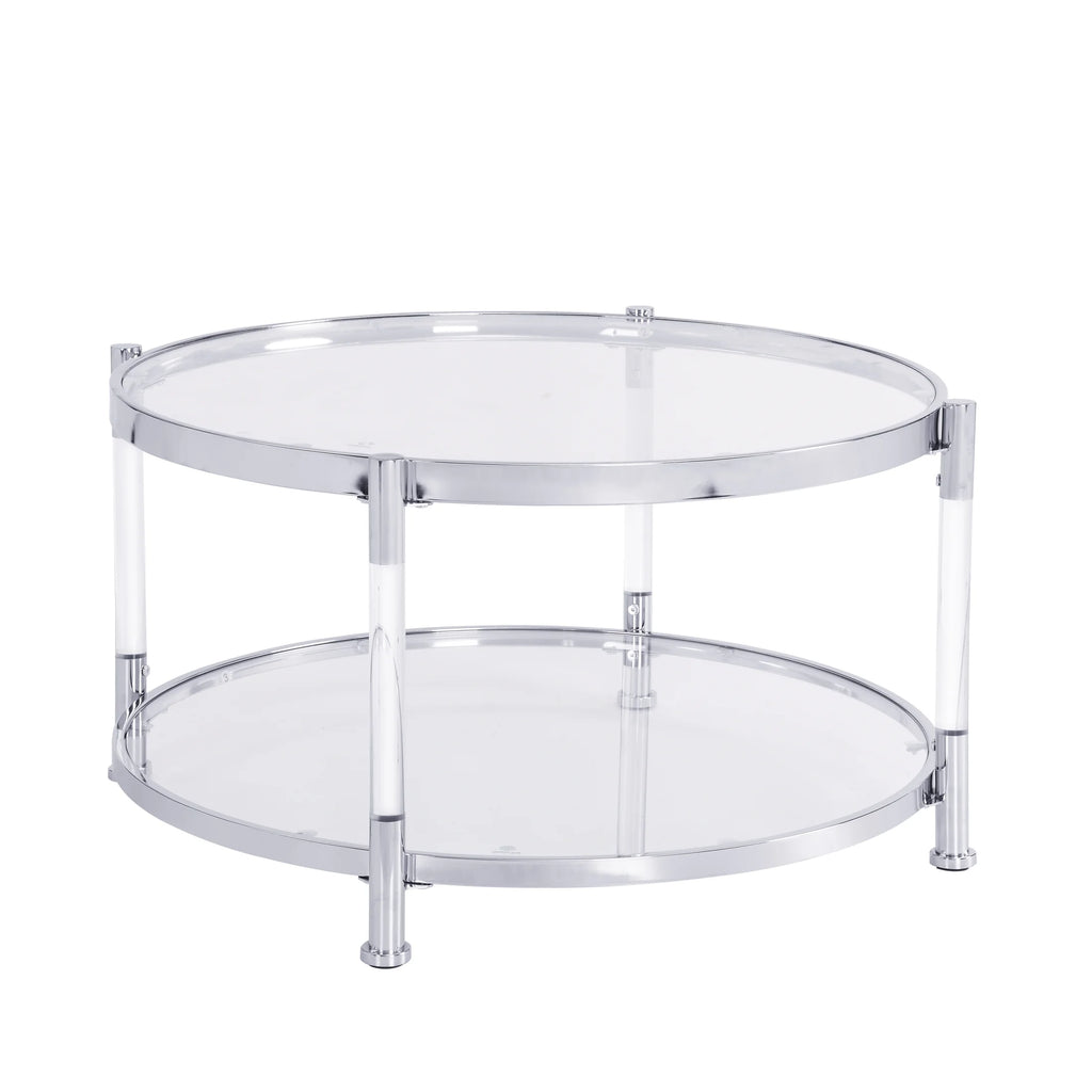 Acrylic Round Tempered Glass Coffee Table N832991