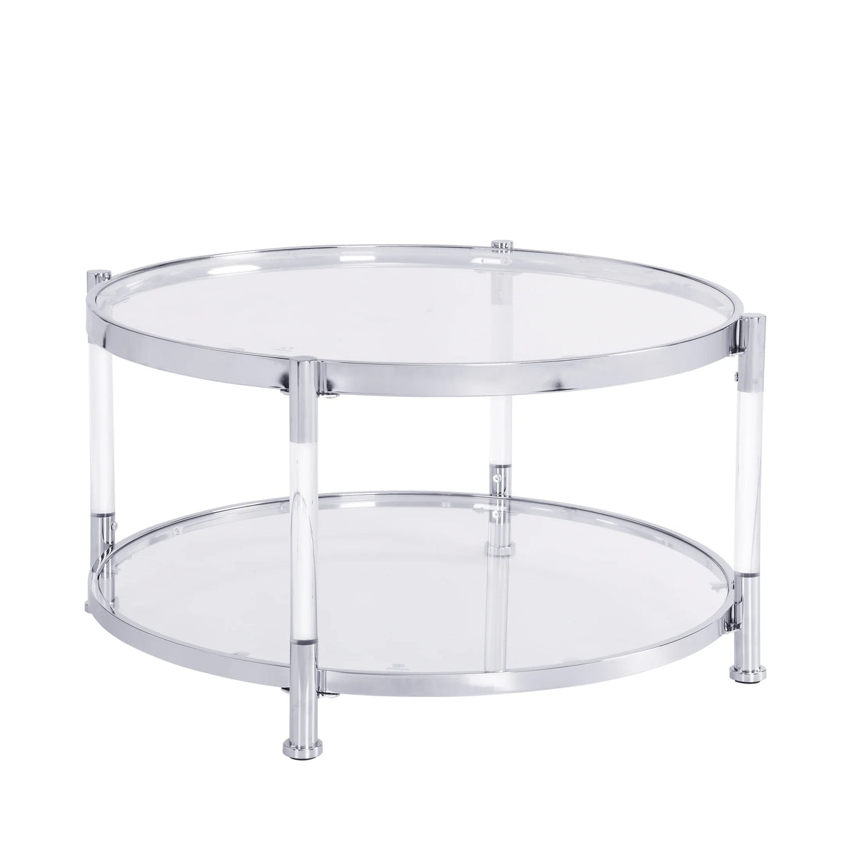 Acrylic Round Tempered Glass Coffee Table N832991