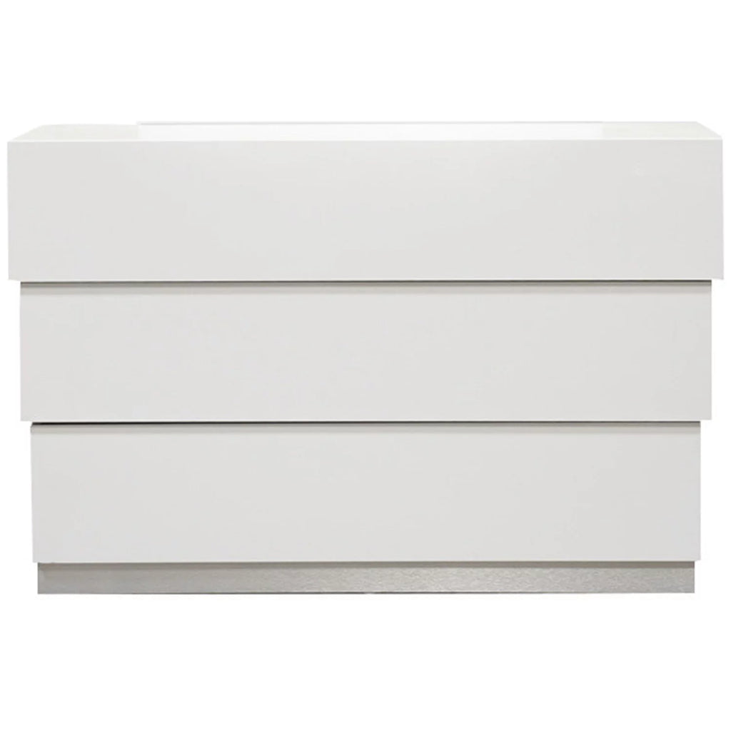 White 3-Drawer Wood Dresser C59506