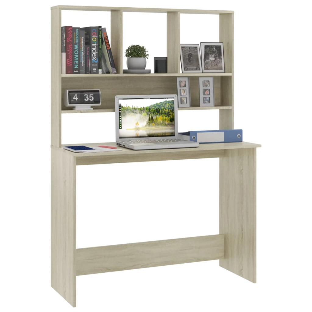 Sonoma Oak Engineered Wood Desk with Shelves M26418