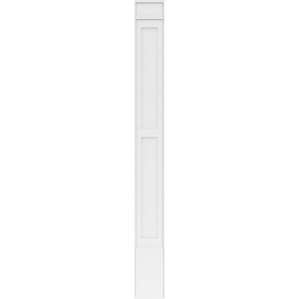 Two Equal Flat Panel PVC Pilaster with Decorative Capital & Base (Pair) T169249