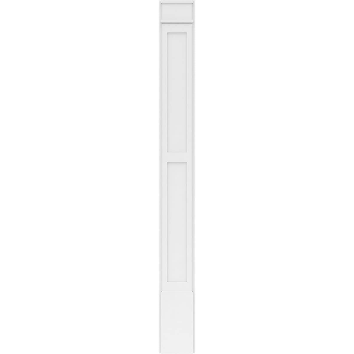 Two Equal Flat Panel PVC Pilaster with Decorative Capital & Base (Pair) T169249