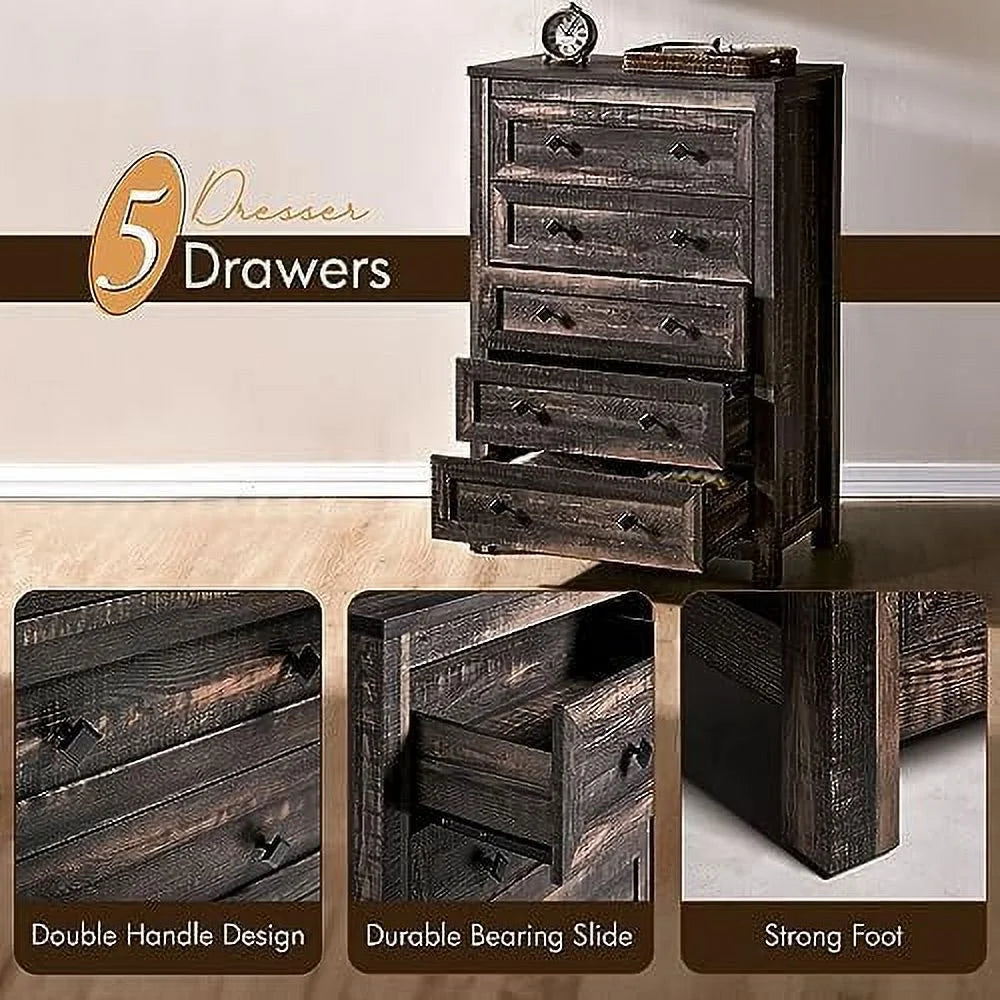 5 Drawer Wood Dresser P46681