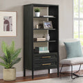 4-Shelf Bookcase with Storage Drawers N760