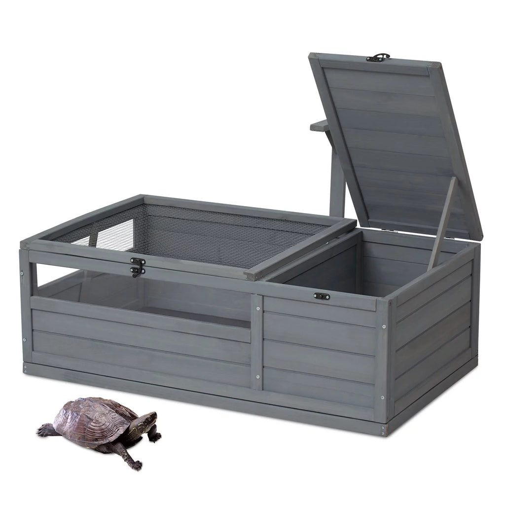 Large Wooden Tortoise House Enclosure with Support Frame U472090