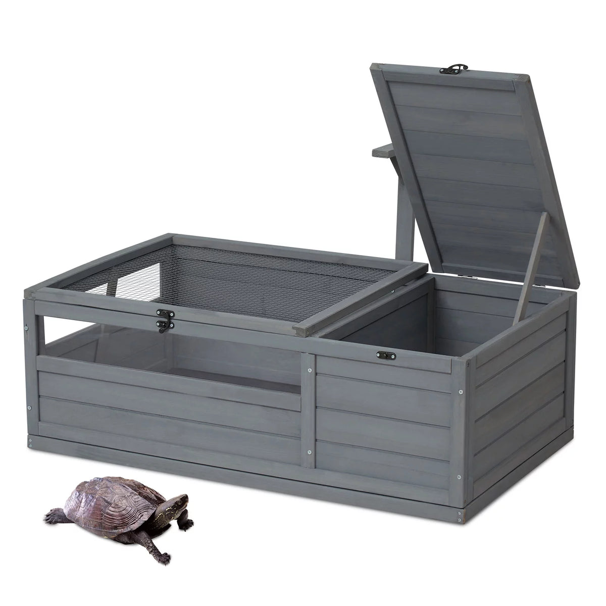 Large Wooden Tortoise House Enclosure with Support Frame U472090