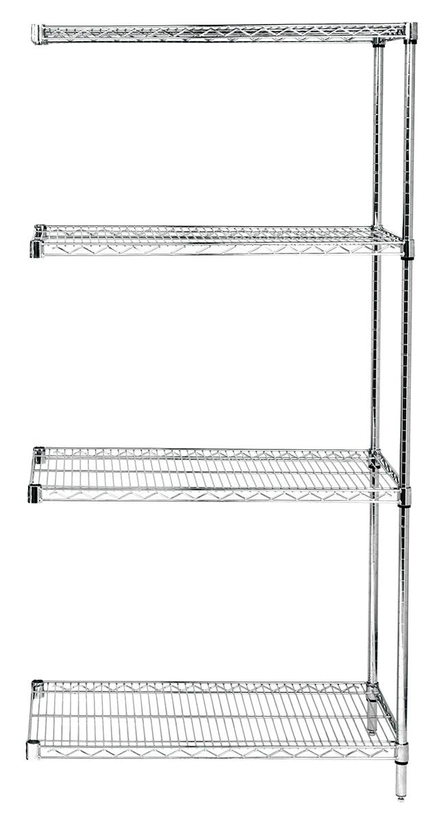 86 inch Wire 4-Shelf Add-On Unit in Chrome Finish T9374