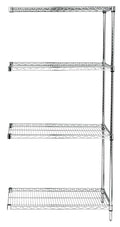 86 inch Wire 4-Shelf Add-On Unit in Chrome Finish T9374