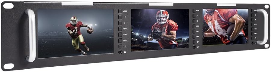 Triple 5 Inch 2RU Rack Mount Monitor LCD 800x400 3G SDI HDMI AV Input and Output K717