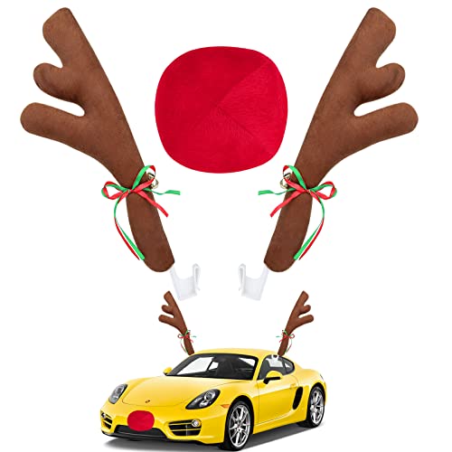 Car Reindeer Antler and Nose Kit Decoration Set V6752