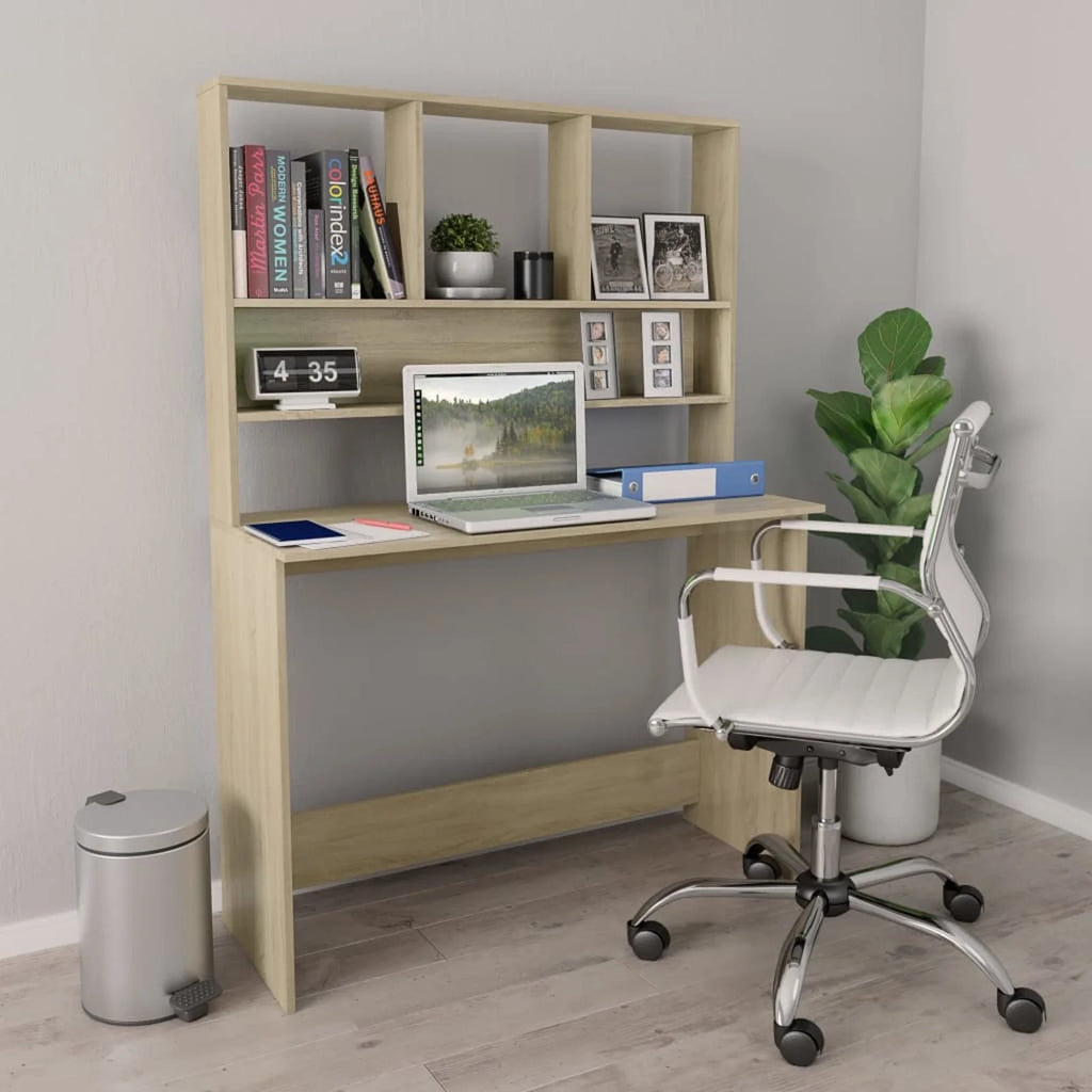 Sonoma Oak Engineered Wood Desk with Shelves M26418