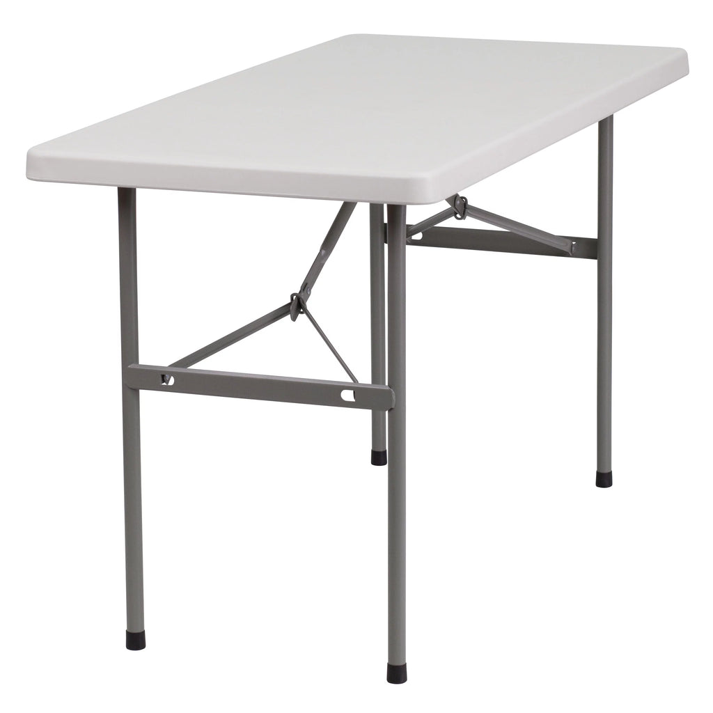 4-Foot Granite White Plastic Folding Table Q824