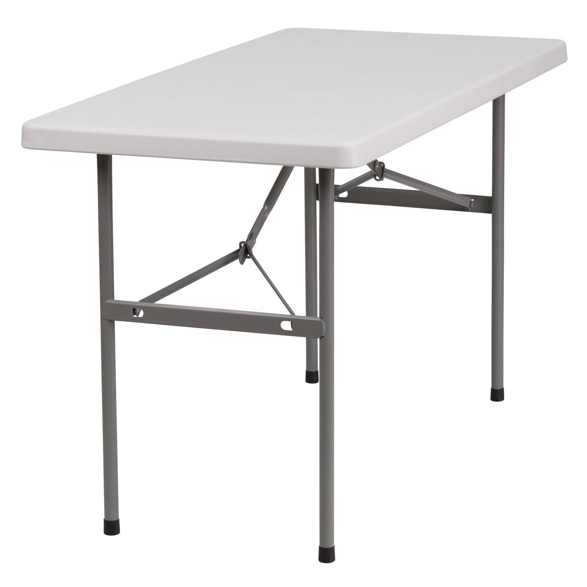 4-Foot Granite White Plastic Folding Table Q824