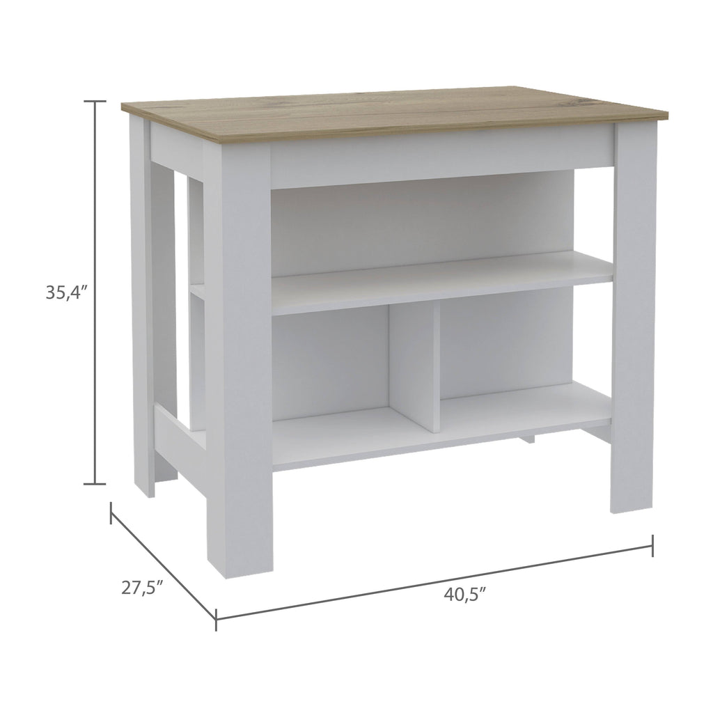 White Light-Oak Kitchen Island Q199163